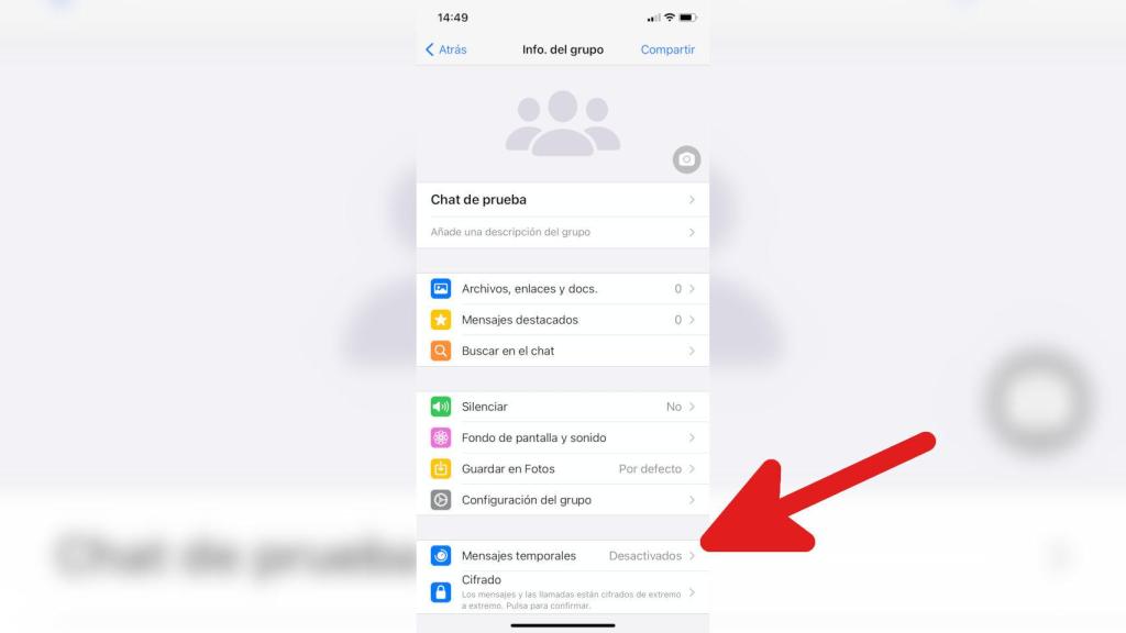 Cómo activar los mensajes temporales de WhatsApp
