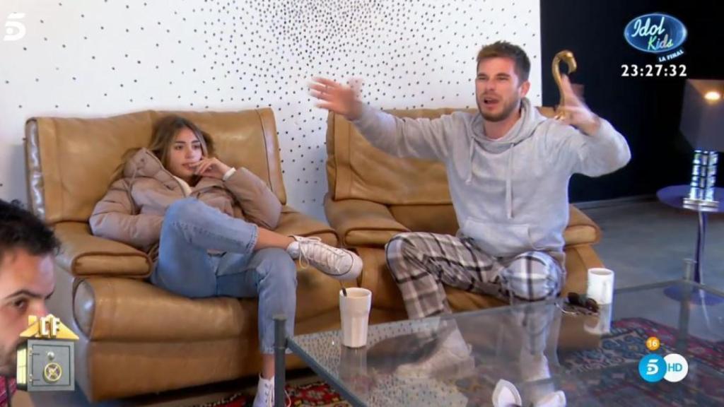 La bronca entre Tom Brusse y Sandra Pica este jueves en 'La casa fuerte 2'.