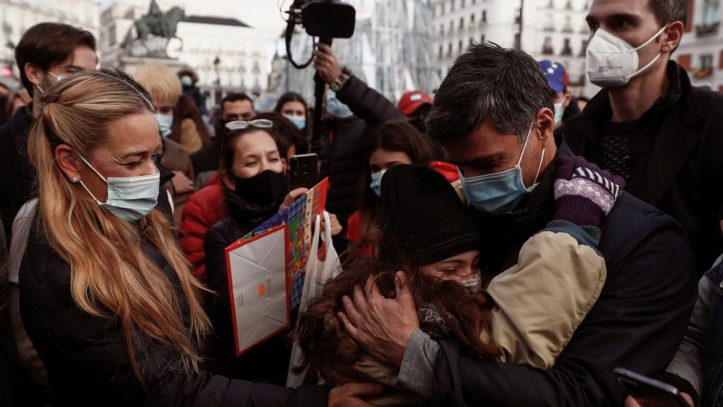 Leopoldo López y su mujer Lilian Tintori, en Madrid.