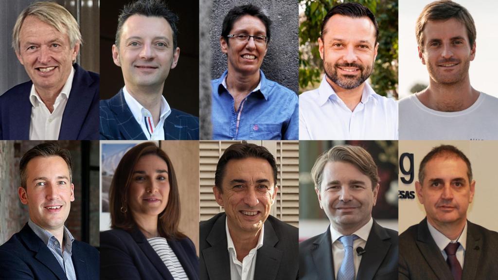 De izq. a dcha. y de arriba abajo, Oscar Pierre, presidente y CEO de aggity; Julián Díaz-Santos, CEO de UNNAX; Terry Mederos, directora de Innovación y Talento Digital en la empresa pública Turismo de Tenerife; Ángel Pineda, CEO de Orizon; Antonio Espinosa de los Monteros, CEO y cofundador de AUARA; Roel Koppens, director general de GoodHabitz en España; Johanna Gallo, CEO y cofundadora de APlanet; José Tormo, director regional de Aruba para el sur de Europa; Nicolas Loupy, director general de España y Portugal de Dassault Systèmes; y Luis Martin, CEO de CE Consulting.