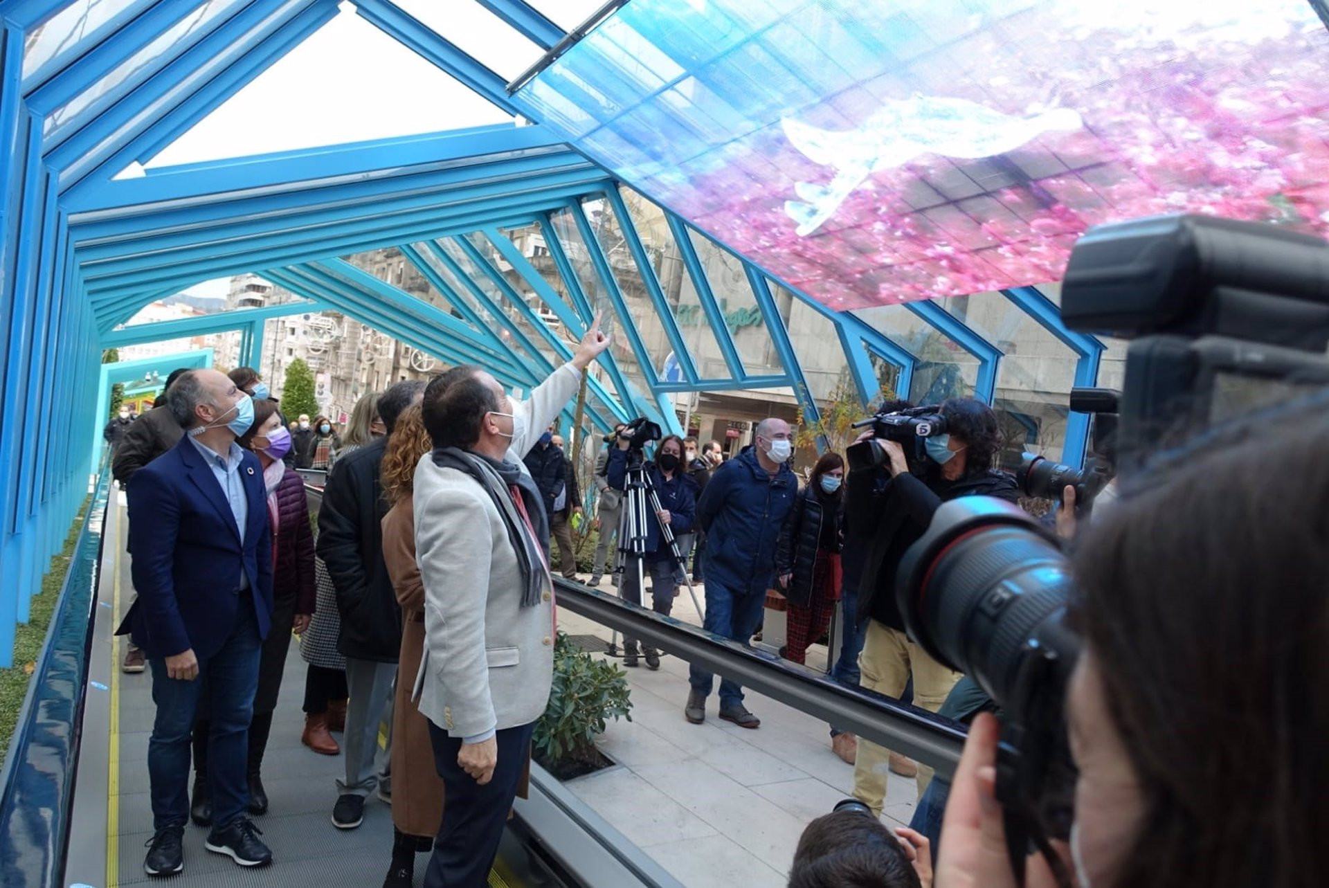 El alcalde de Vigo durante la inauguración de las rampas el pasado 3 de diciembre.