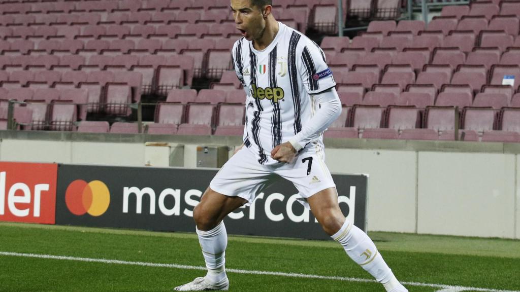 Celebración de Cristiano Ronaldo en el Camp Nou