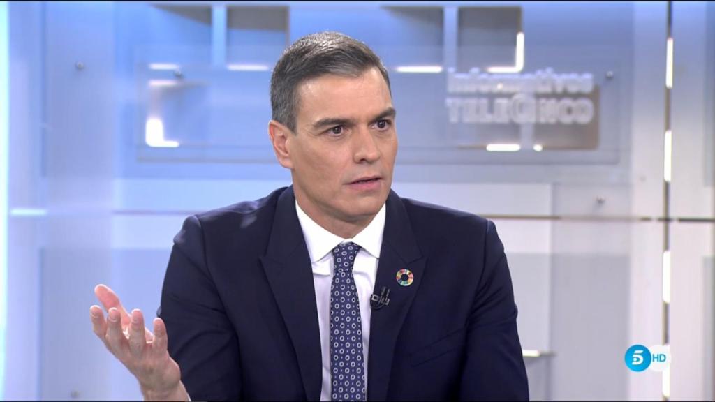 Pedro Sánchez, entrevistado en Tele 5.