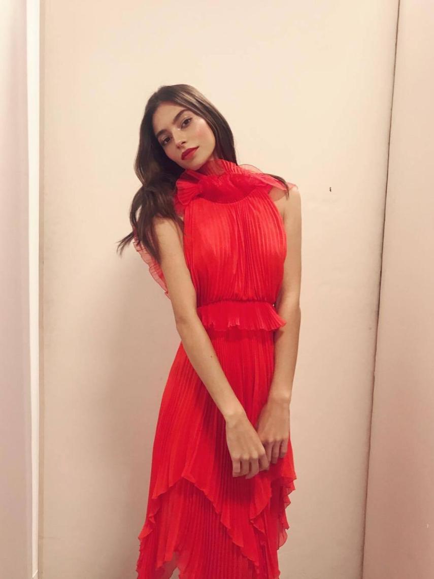 La modelo, en un evento de moda.
