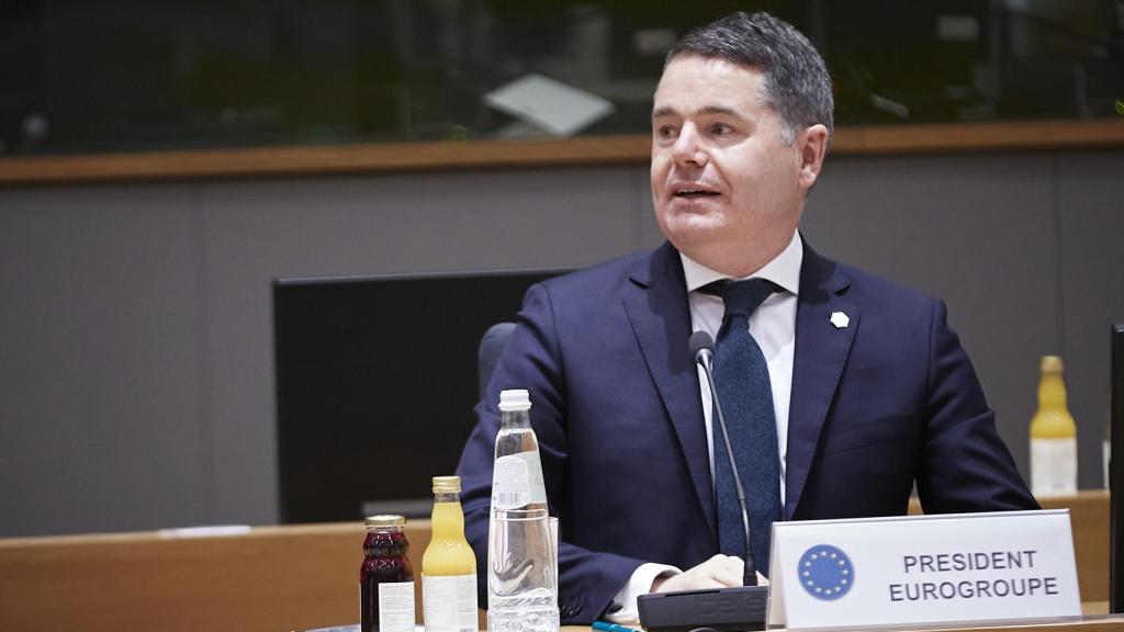 El presidente del Eurogrupo, Paschal Donohoe, durante la eurocumbre de este viernes