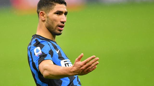 Achraf Hakimi celebra un gol con el Inter de Milán en la temporada 2020/2021