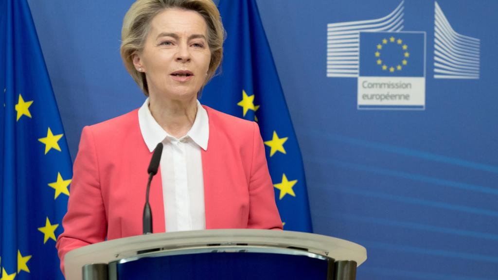 Ursula von der Leyen, durante su comparecencia de prensa de este domingo