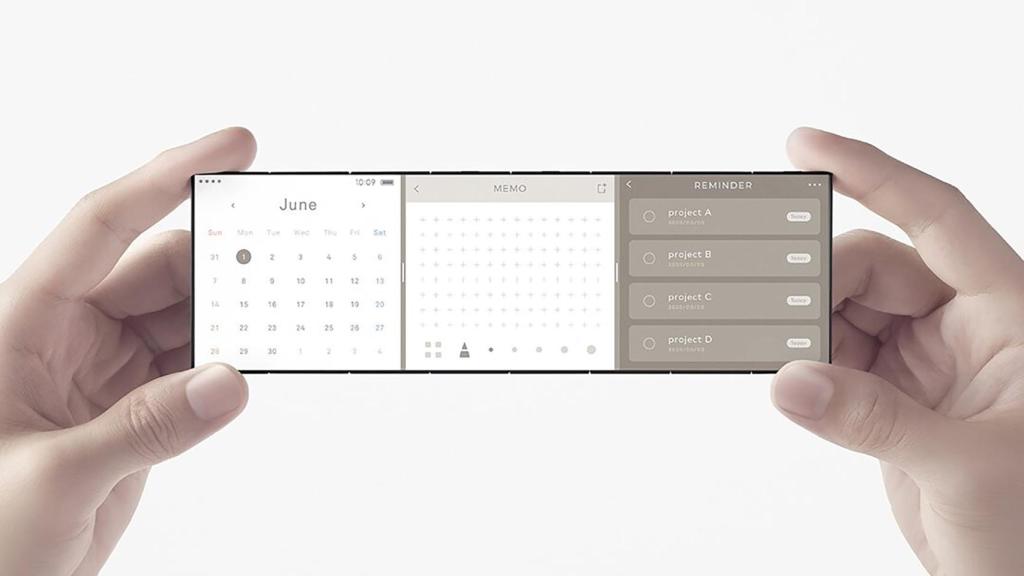 Móvil de Oppo desplegado.
