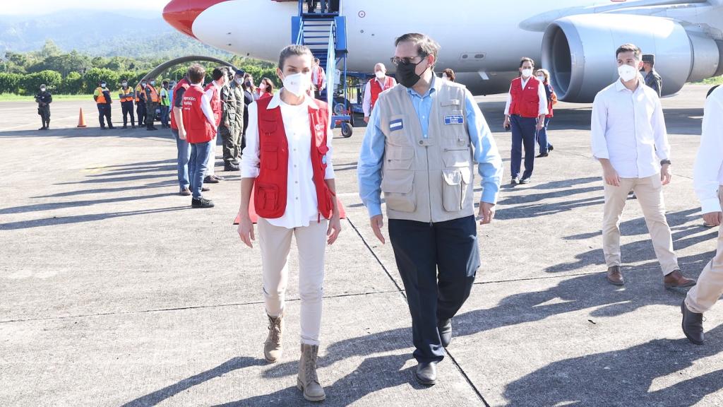 Letizia, en su viaje a Honduras.