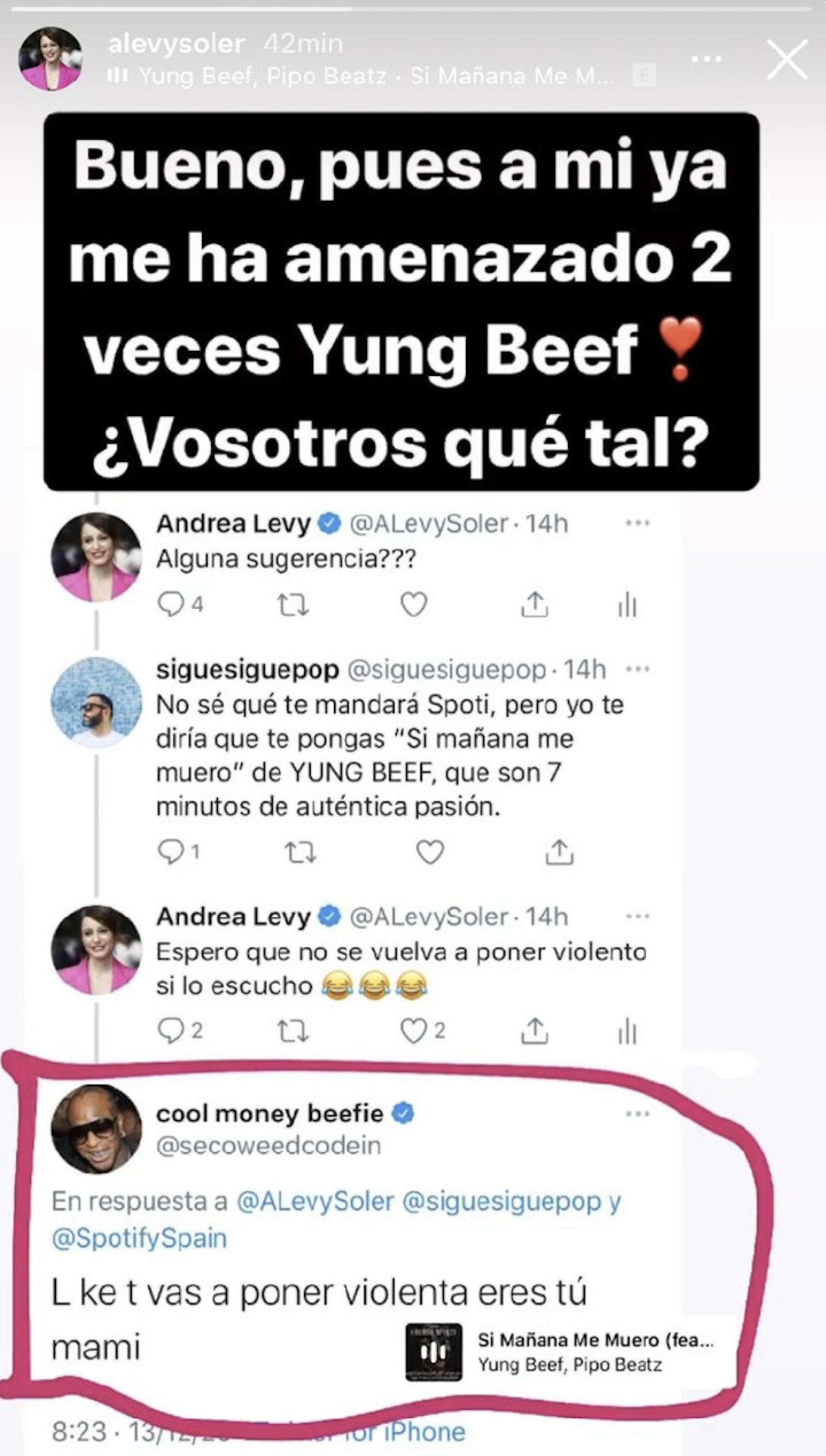 La imagen publicada por Andrea Levy.