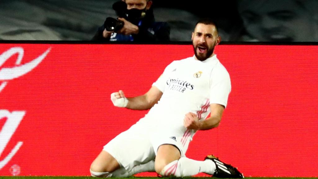 Karim Benzema celebra su gol al Athletic Club