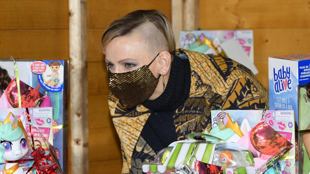 Charlene de Monáco, durante un evento navideño en el Palacio Nacional del principado.