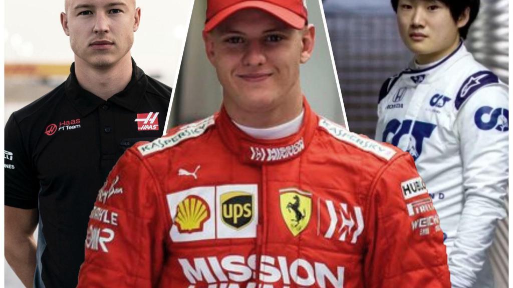 Nikita Mazepin, Mick Schumacher y Yuki Tsunoda