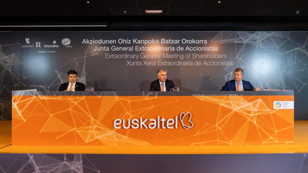 Imagen de la Junta extraordinaria de accionistas de Euskaltel celebrada en 2020
