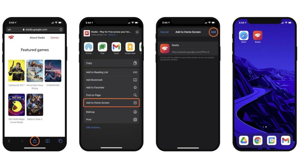 Cómo añadir Stadia a iOS