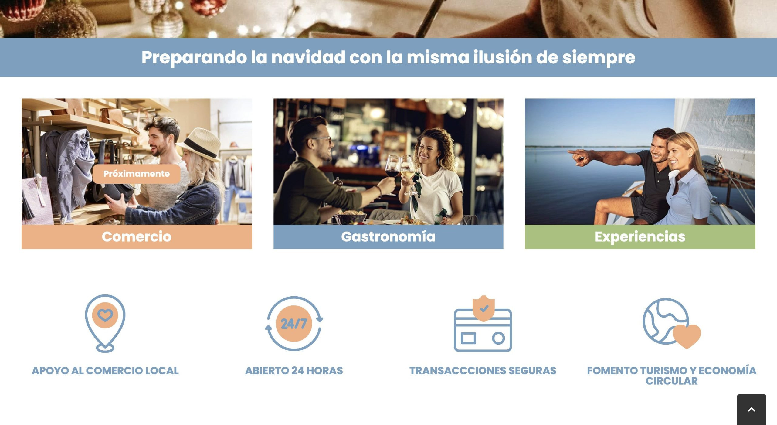 Apartado principal de la plataforma Salnés Click.