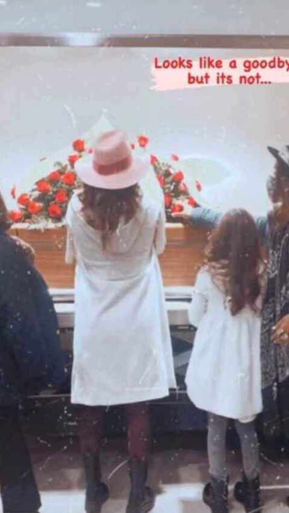 Captura de uno de los 'Stories' de Elena durante el último adiós.