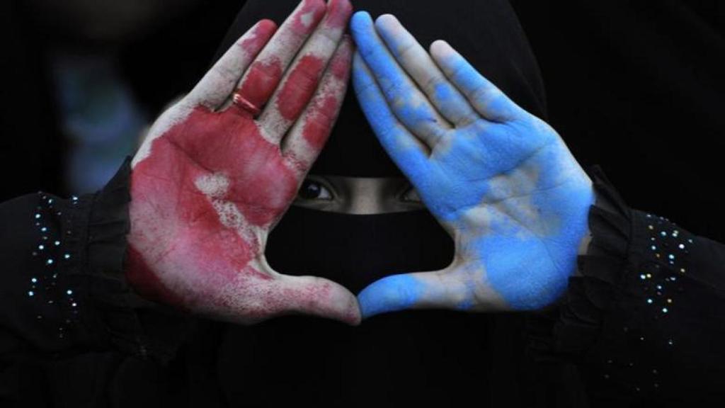 Una mujer en una protesta en Yemen en 2011.