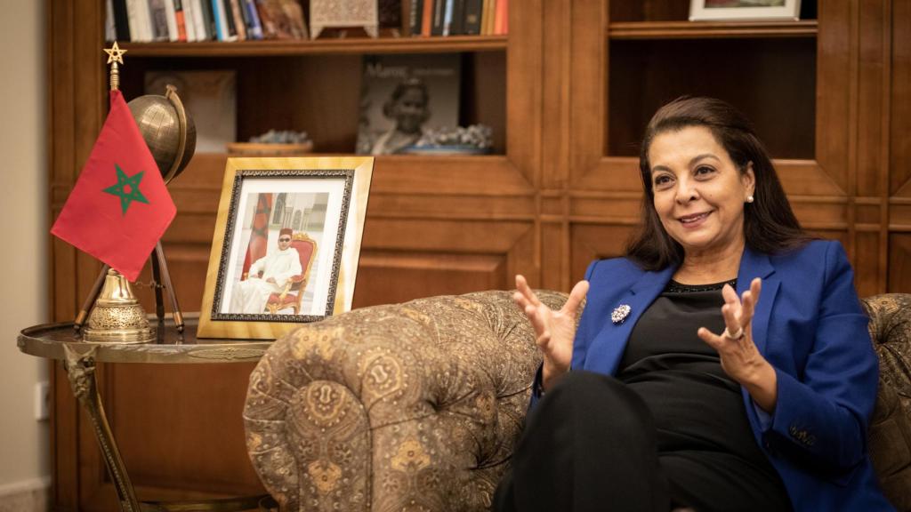 La embajadora de Marruecos en España, Karima Benyaich, durante una entrevista con El Español.