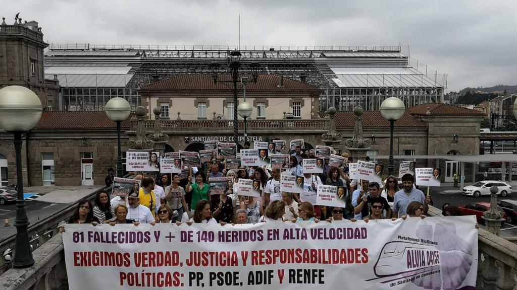 Víctimas de Angrois en el quinto aniversario de la tragedia.