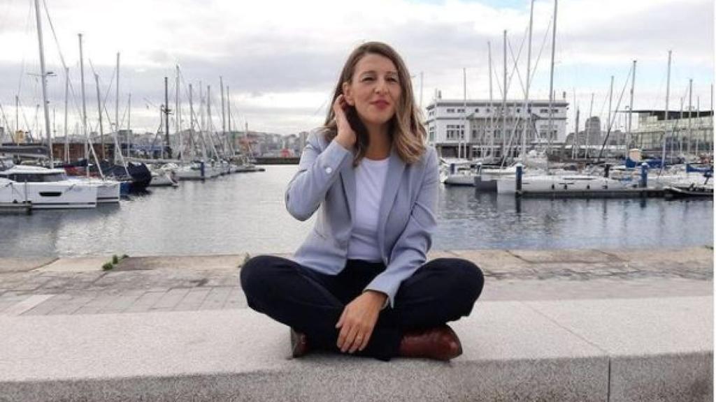 Yolanda Díaz, en A Coruña, durante la campaña electoral de noviembre de 2019.