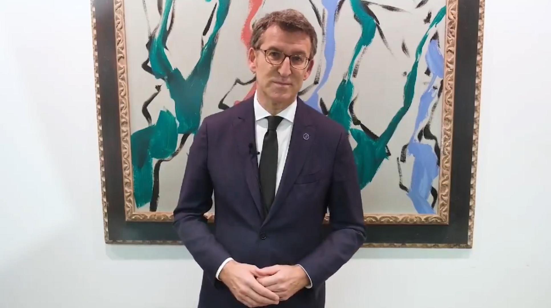 El presidente de la Xunta, Alberto Núñez Feijóo, en su mensaje navideño.