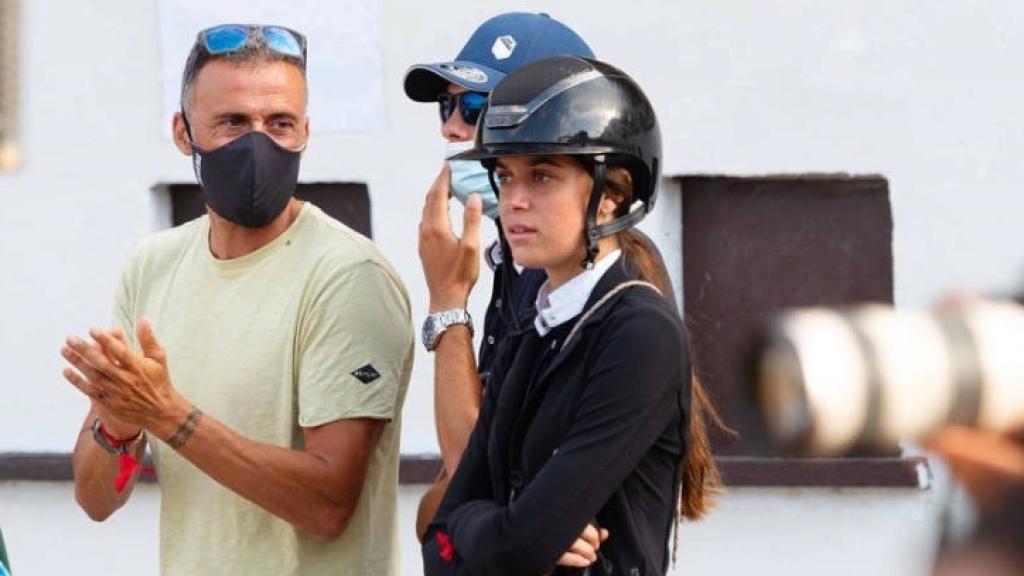 Luis Enrique con su hija Sira en una competición