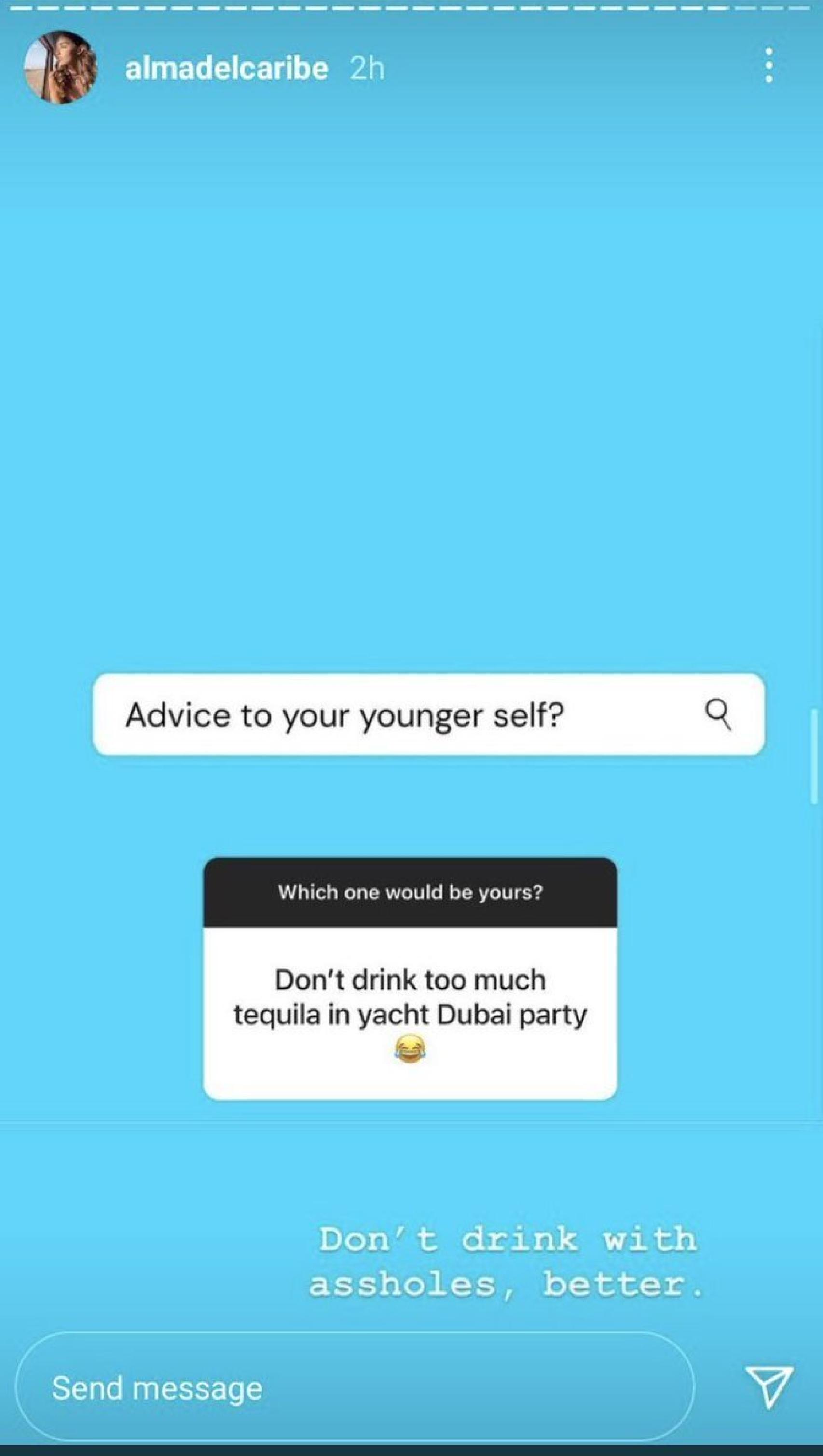 La publicación en Instagram de Andrea D'Ival cargando contra Nikita Mazepin