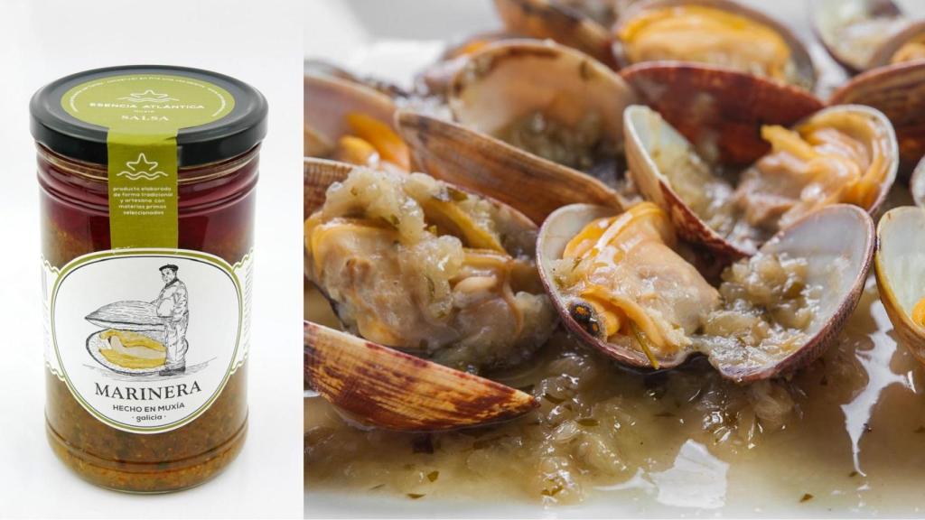 Unas almejas a la marinera elaboradas con la salsa gallega de Esencia Altántica.