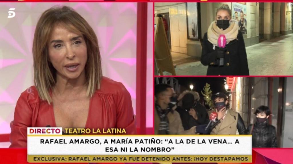 Enfrentamiento en directo entre María Patiño y Rafael Amargo.