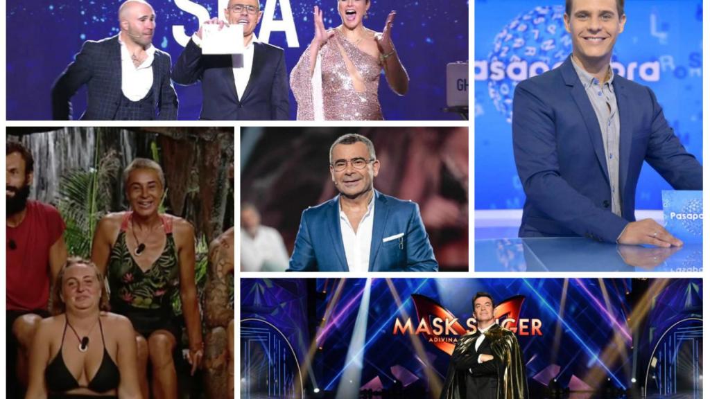 Diferentes rostros televisivos en algunos de los programas más emblemáticos de Antena 3 y Telecinco.