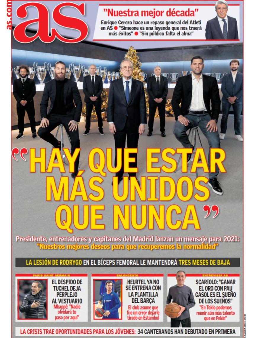 La portada del diario AS (26/12/2020)