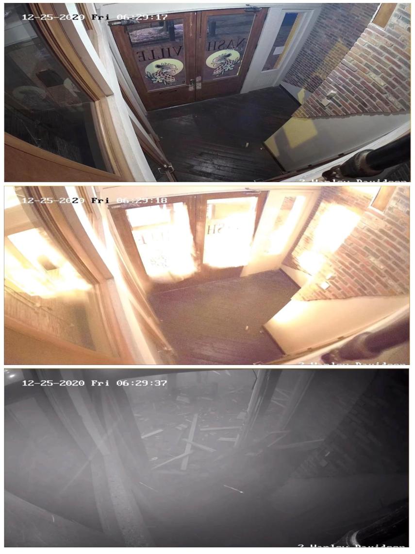 Secuencia de la explosión en Nashville desde un hotel.