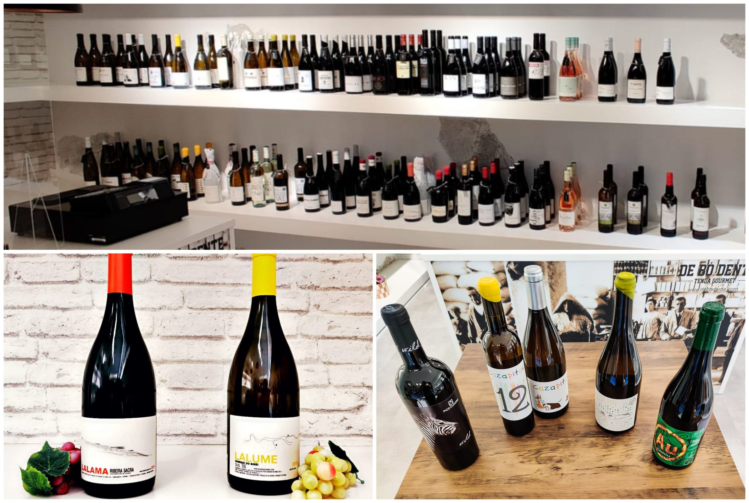 Variedad de vinos y licores.