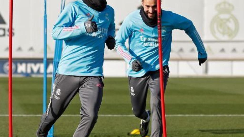 Eden Hazard, durante un entrenamiento del Real Madrid