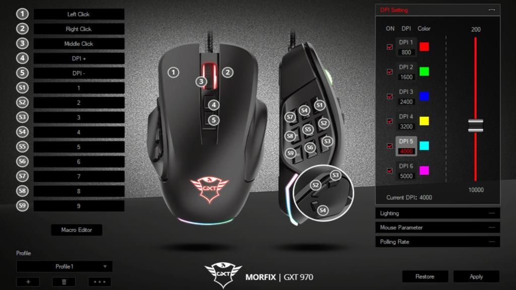 El software para personalizar los botones es simple.