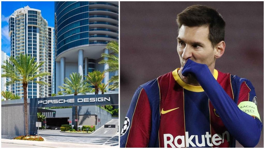 Messi y el edificio Porsche