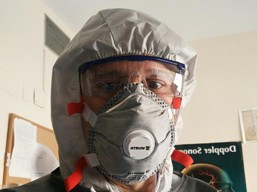 Tomás Segura en una guardia.