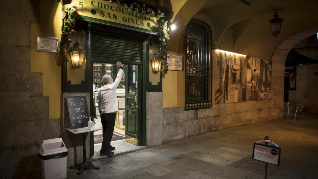 La chocolatería San Ginés cierra sus puertas en Nochevieja.