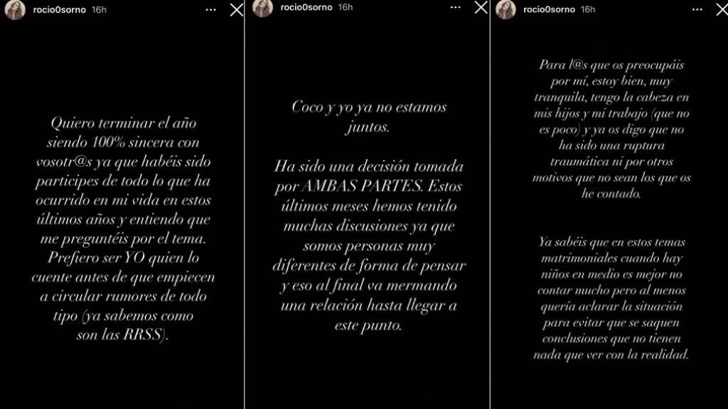 Los mensajes que ha compartido Rocío Osorno en redes sociales.