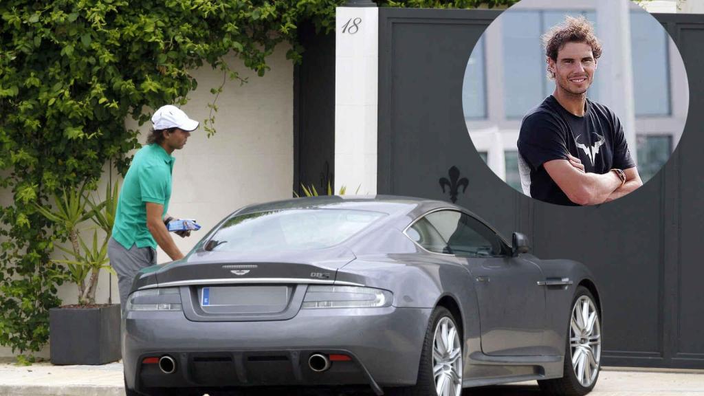 Rafa Nadal con el Aston Martin DBS en una foto de archivo.