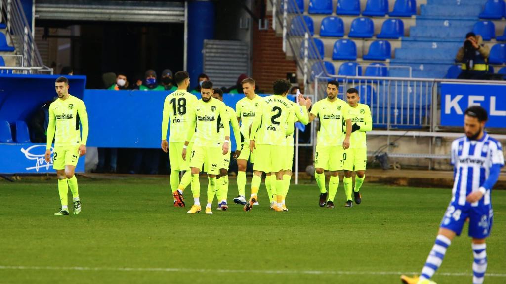 El Atlético celebra un gol