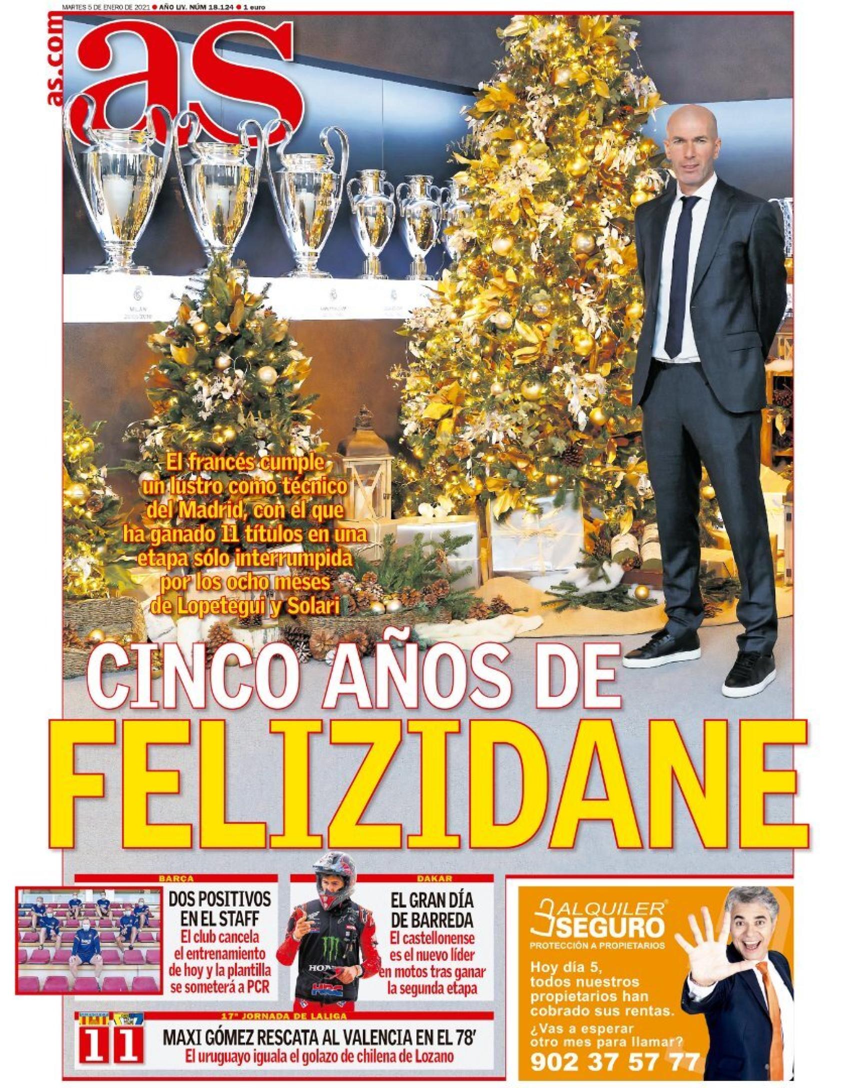 La portada del diario AS (05/01/2021)