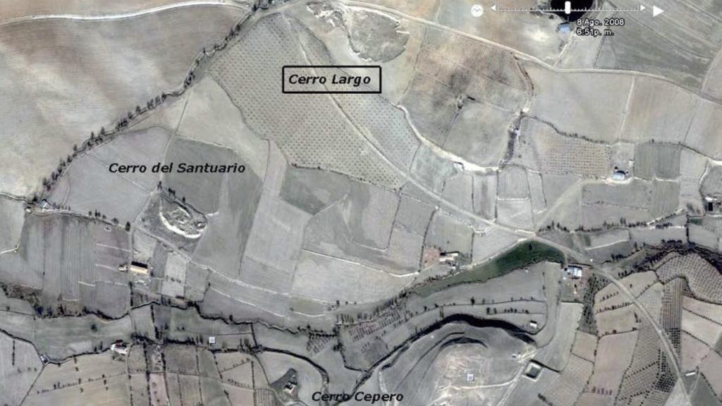 El oppidum de Basti y sus necrópolis desde una perspectiva aérea.