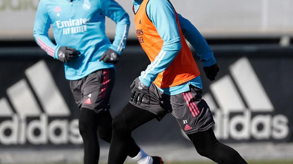Odegaard, durante el entrenamiento del Real Madrid