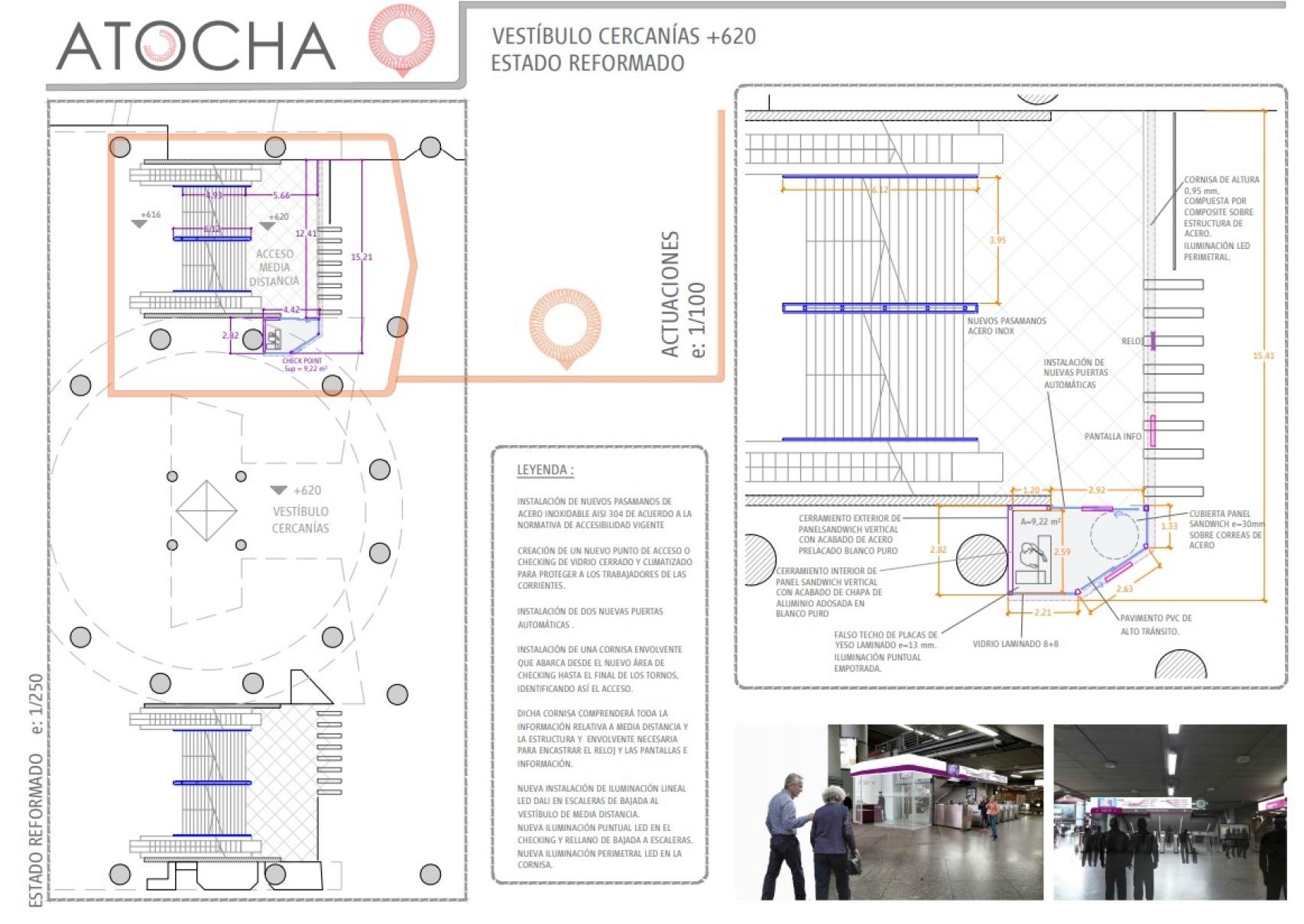Plano del vestíbulo de Cercanías una vez acometida la reforma. Fuente: Renfe.