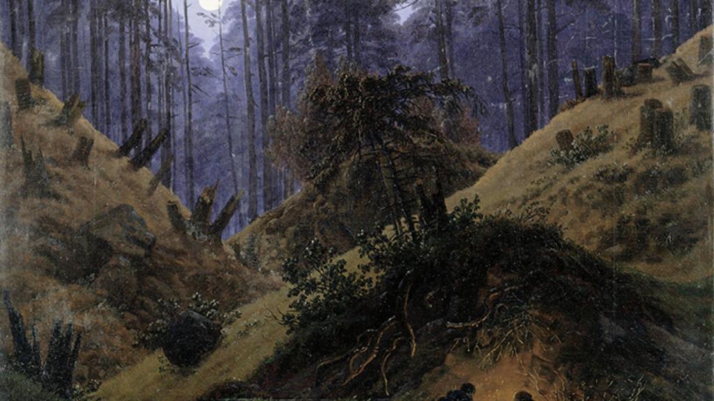 18-Caspar_David_Friedrich_-_Waldinneres_bei_Mondschein
