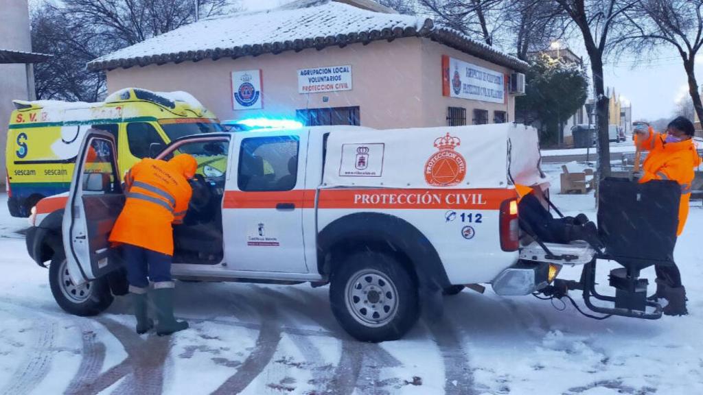 Nevada de este jueves en la localidad toledana de Villacañas