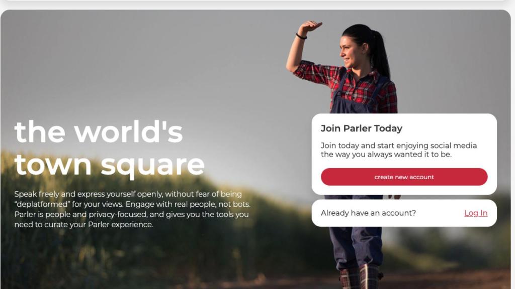 Portada de Parler, la red social utilizada por los republicanos en Estados Unidos