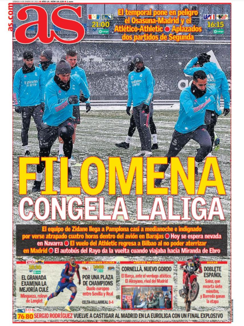 La portada del diario AS (09/01/2021)